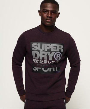 Superdry Core Gym Tech Crew Férfi Pulóver MélyBordó | TVPLX7908